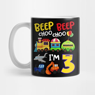 Beep Beep Chooo Chooo I am 3 Birthday Kids Mug